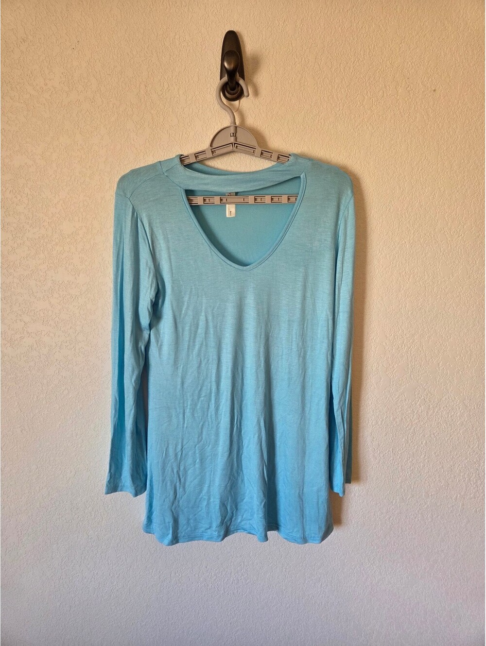 J Brand Light Blue Long Sleeve V-Neck Shirt Size Small
